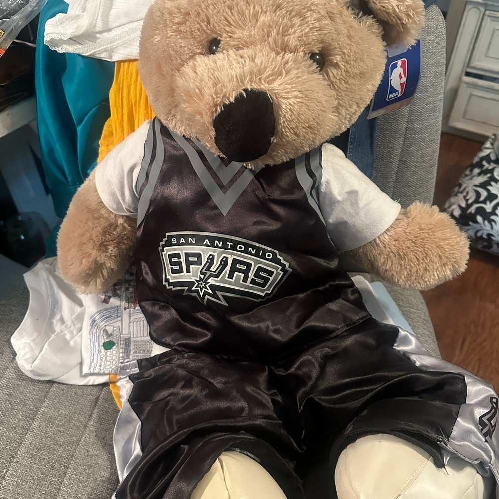 San Antonio Spurs Teddy Bear in Black Jersey Set of 2 Bears